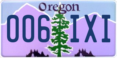 OR license plate 006IXI