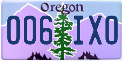 OR license plate 006IXO