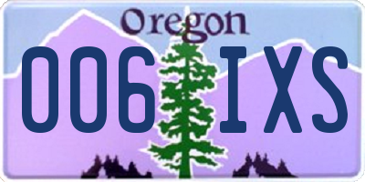 OR license plate 006IXS