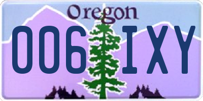 OR license plate 006IXY
