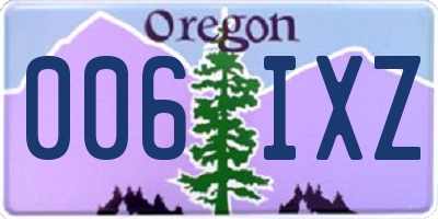 OR license plate 006IXZ