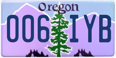 OR license plate 006IYB