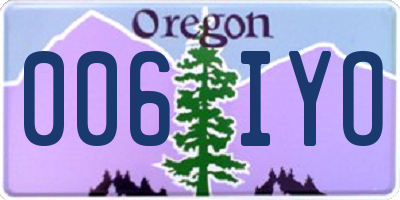 OR license plate 006IYO