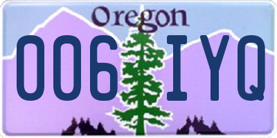OR license plate 006IYQ
