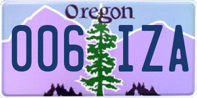 OR license plate 006IZA