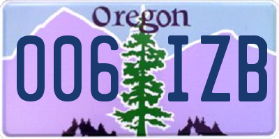OR license plate 006IZB