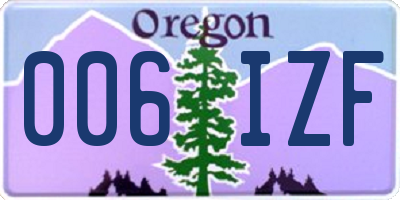 OR license plate 006IZF