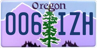 OR license plate 006IZH