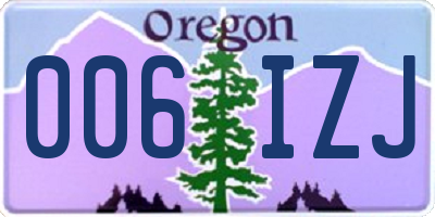OR license plate 006IZJ