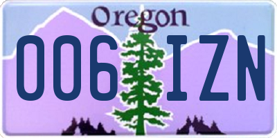 OR license plate 006IZN