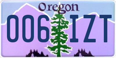 OR license plate 006IZT