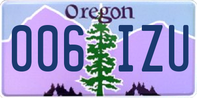 OR license plate 006IZU