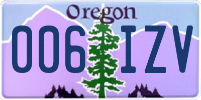 OR license plate 006IZV