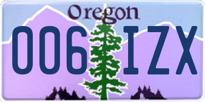 OR license plate 006IZX