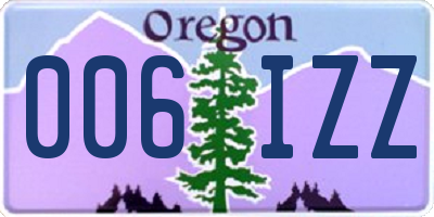 OR license plate 006IZZ