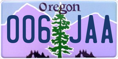 OR license plate 006JAA