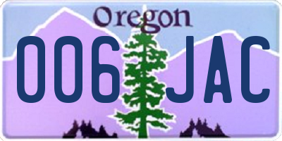 OR license plate 006JAC
