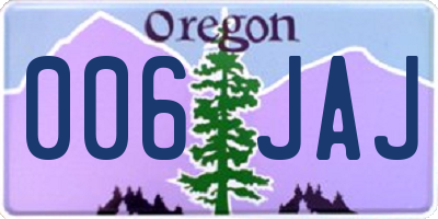 OR license plate 006JAJ