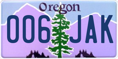 OR license plate 006JAK
