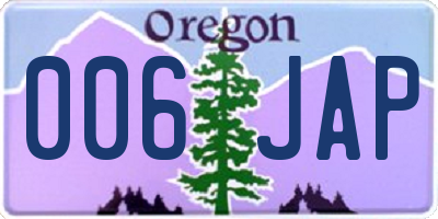 OR license plate 006JAP