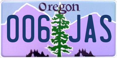 OR license plate 006JAS