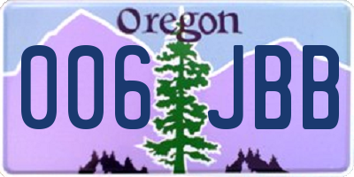 OR license plate 006JBB