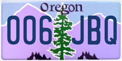 OR license plate 006JBQ
