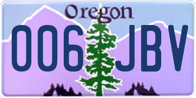 OR license plate 006JBV