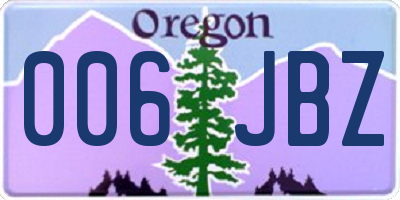OR license plate 006JBZ