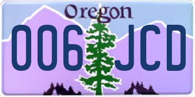 OR license plate 006JCD