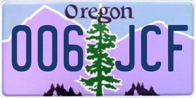 OR license plate 006JCF