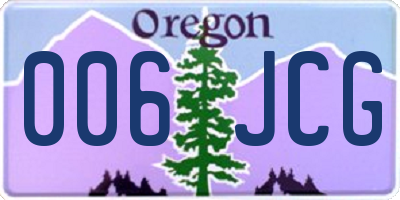 OR license plate 006JCG