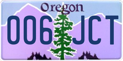 OR license plate 006JCT