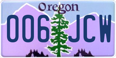 OR license plate 006JCW