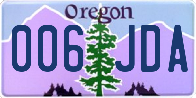 OR license plate 006JDA