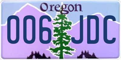 OR license plate 006JDC