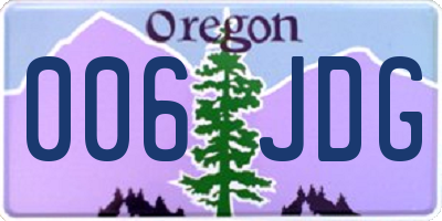 OR license plate 006JDG