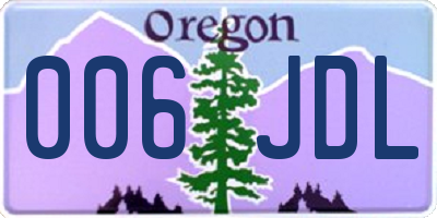 OR license plate 006JDL