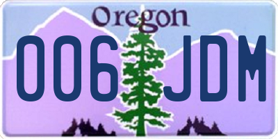 OR license plate 006JDM