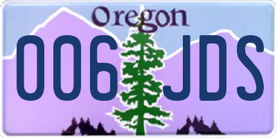 OR license plate 006JDS