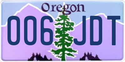 OR license plate 006JDT