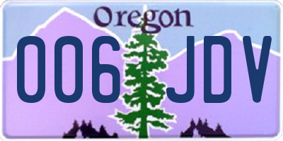 OR license plate 006JDV