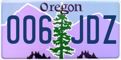 OR license plate 006JDZ