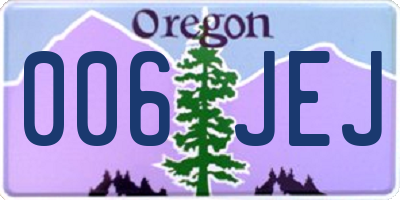 OR license plate 006JEJ