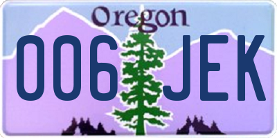 OR license plate 006JEK