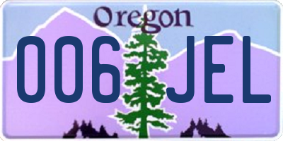 OR license plate 006JEL