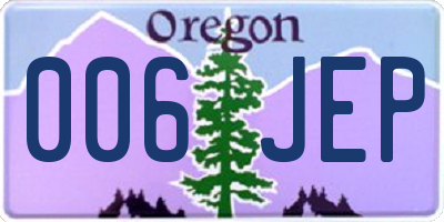 OR license plate 006JEP