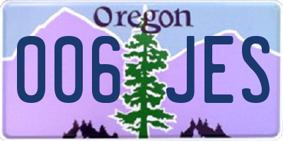 OR license plate 006JES