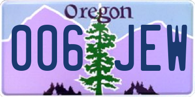 OR license plate 006JEW