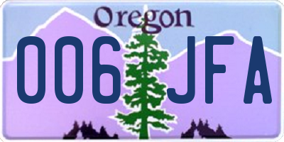 OR license plate 006JFA